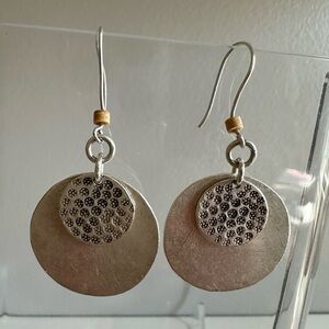Hand-hewn Silver Dangle Earrings